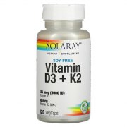 Заказать Solaray Vitamin D3 + K2 120 капc